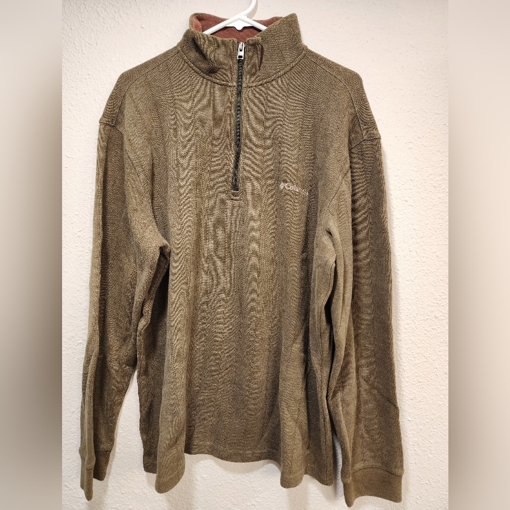 Columbia Men's Brown Quarter-Zip Pullover Size XL